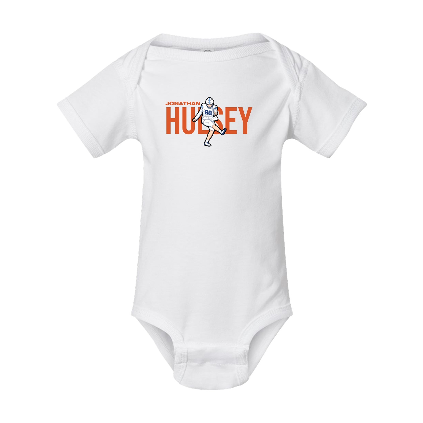 Baby Onesie — Player Name in White