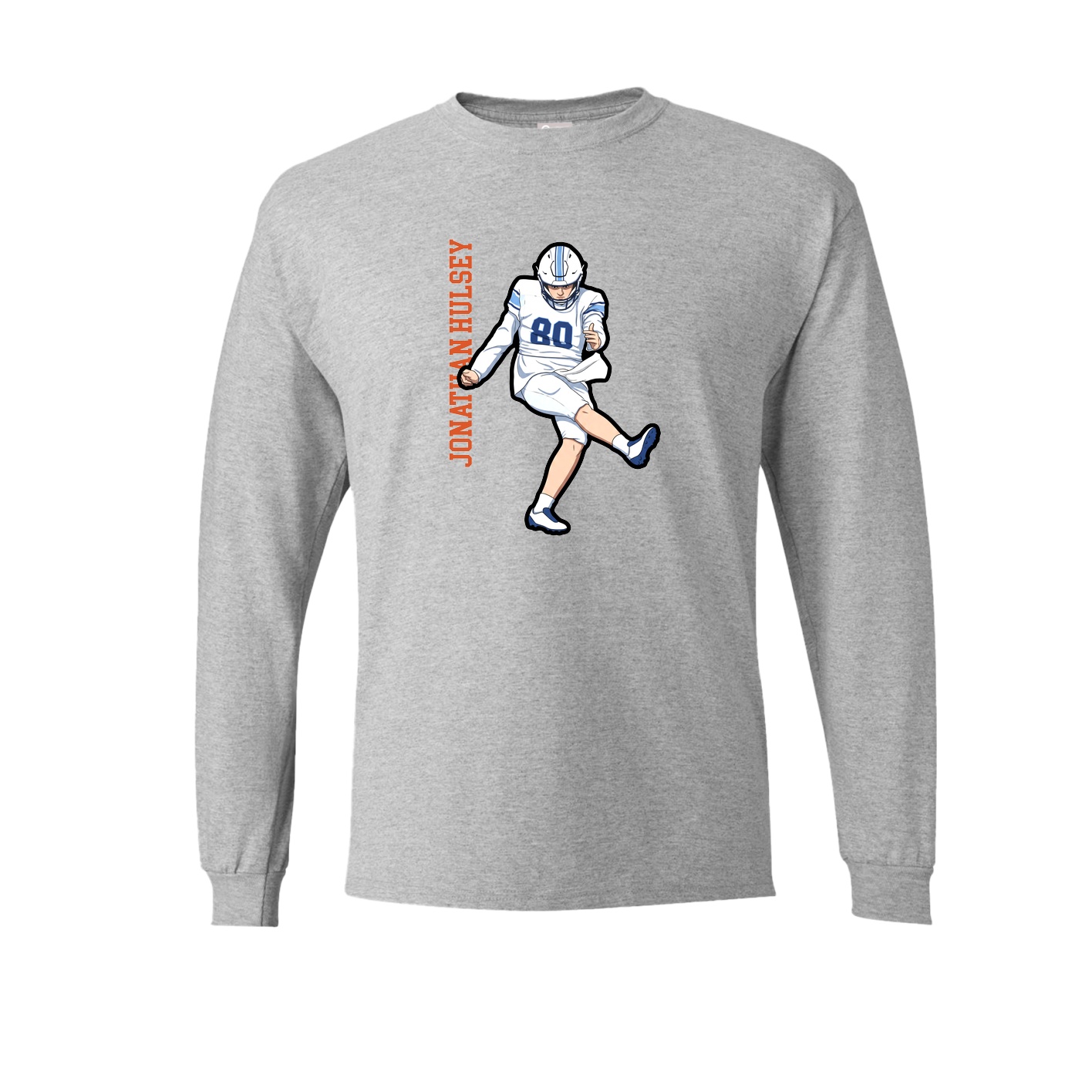 Long Sleeve Tee — Name Vertical in Grey