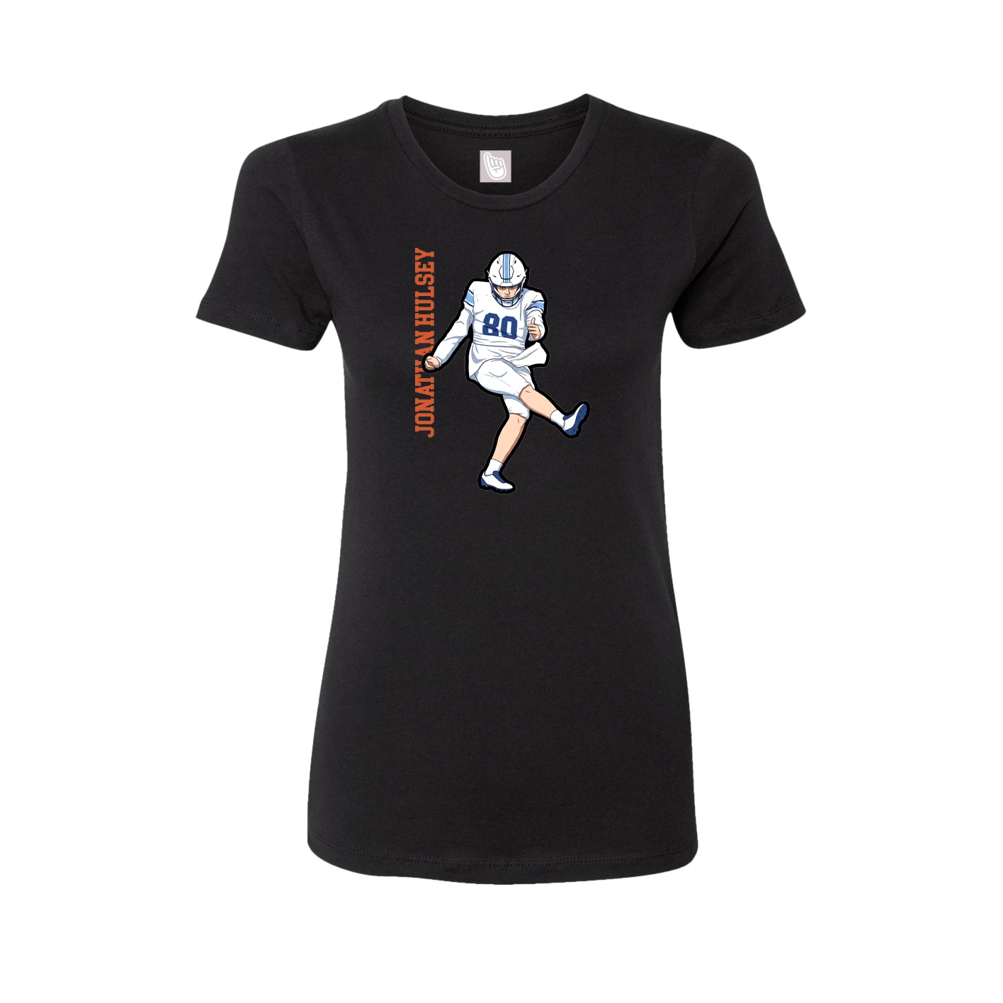 Womens Tee — Name Vertical in Black