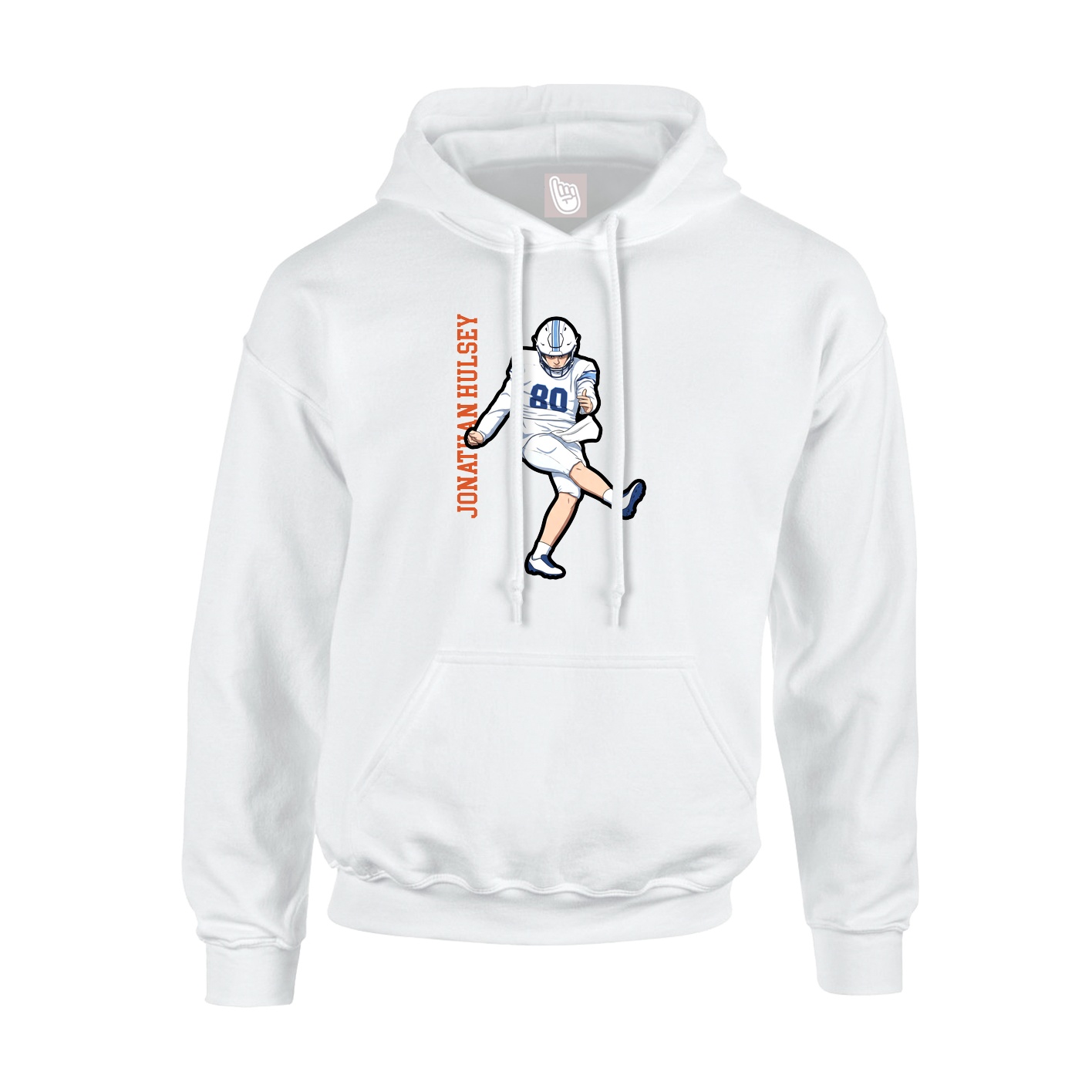 Hoodie — Name Vertical in White