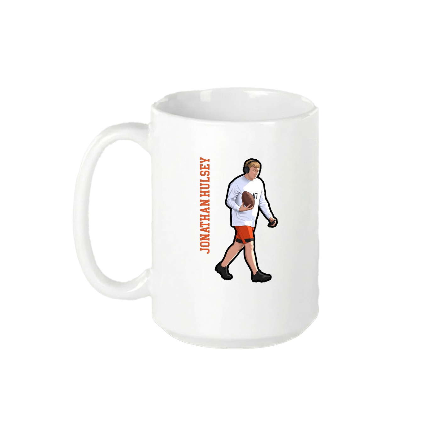 15oz Coffee Mug — Name Vertical in White