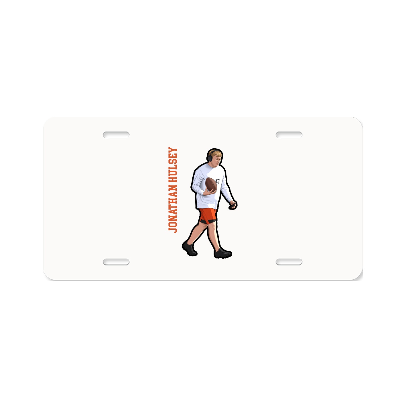 License Plate — Name Vertical in Classic