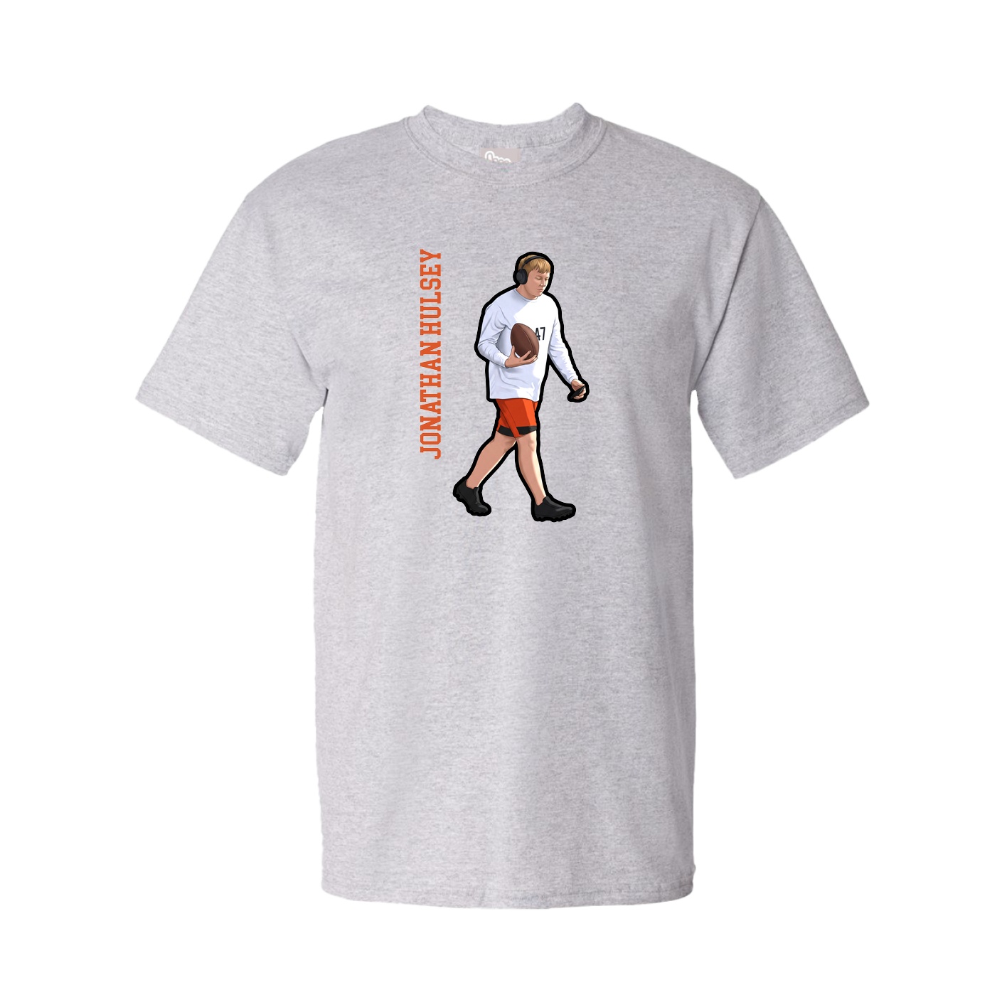 Tee — Name Vertical in Grey