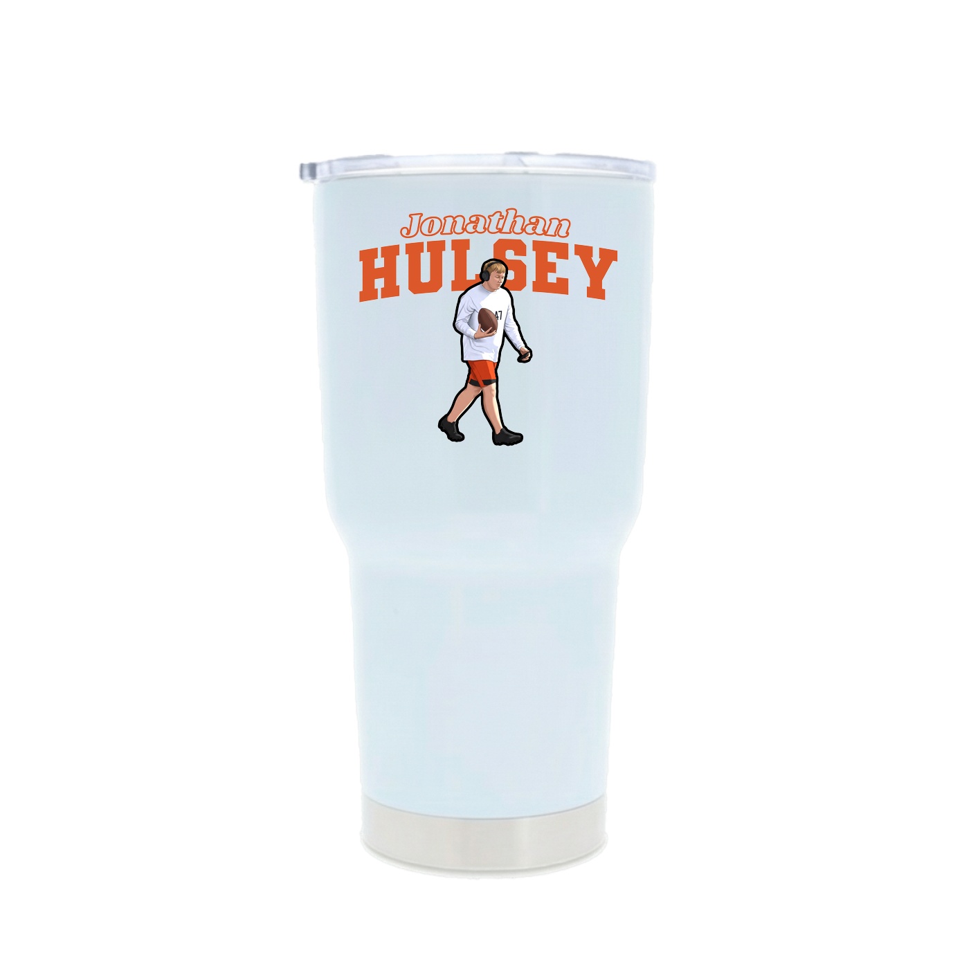 30oz Stainless Steel Tumbler — Name Arch in White