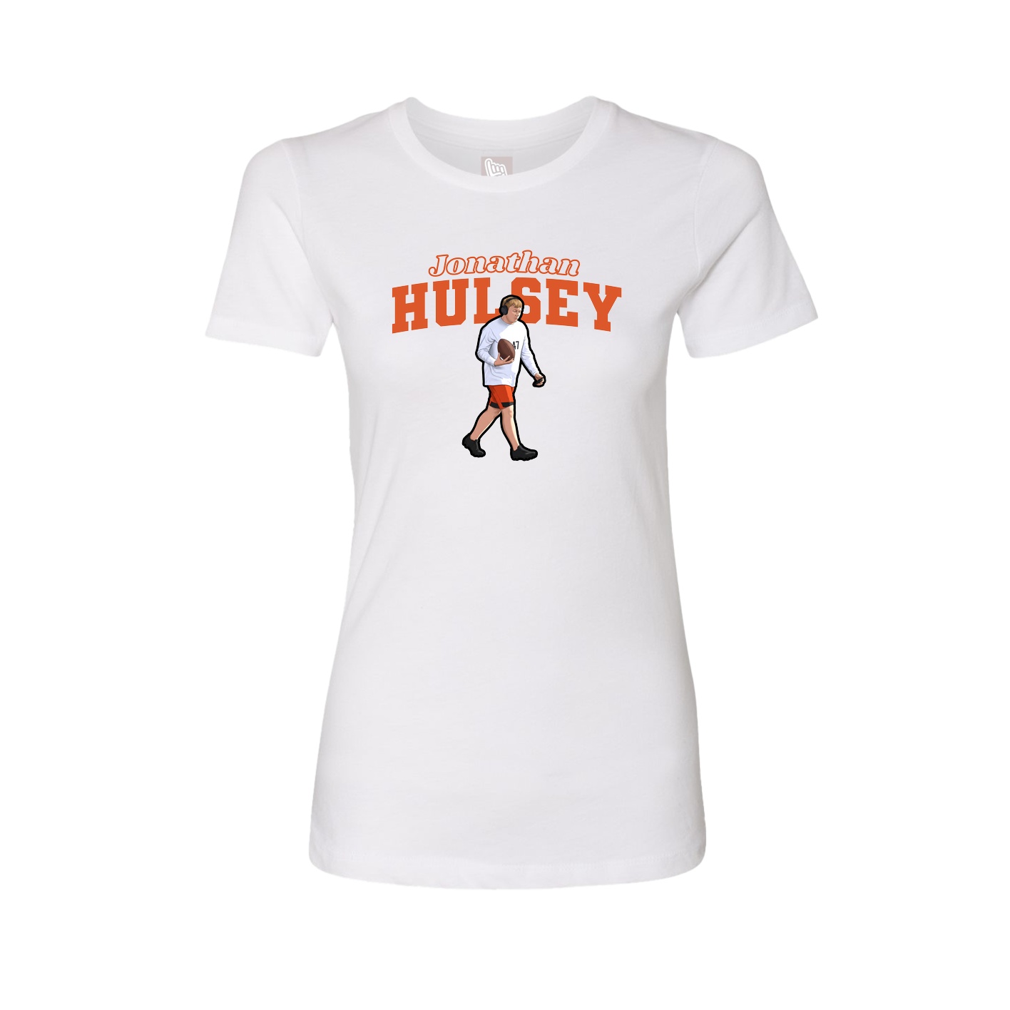 Womens Tee — Name Arch in White