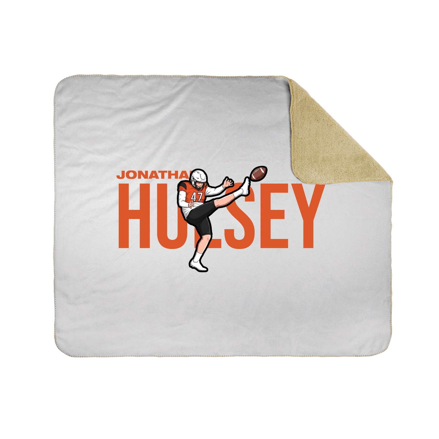 Throw Blanket — Player Name in White