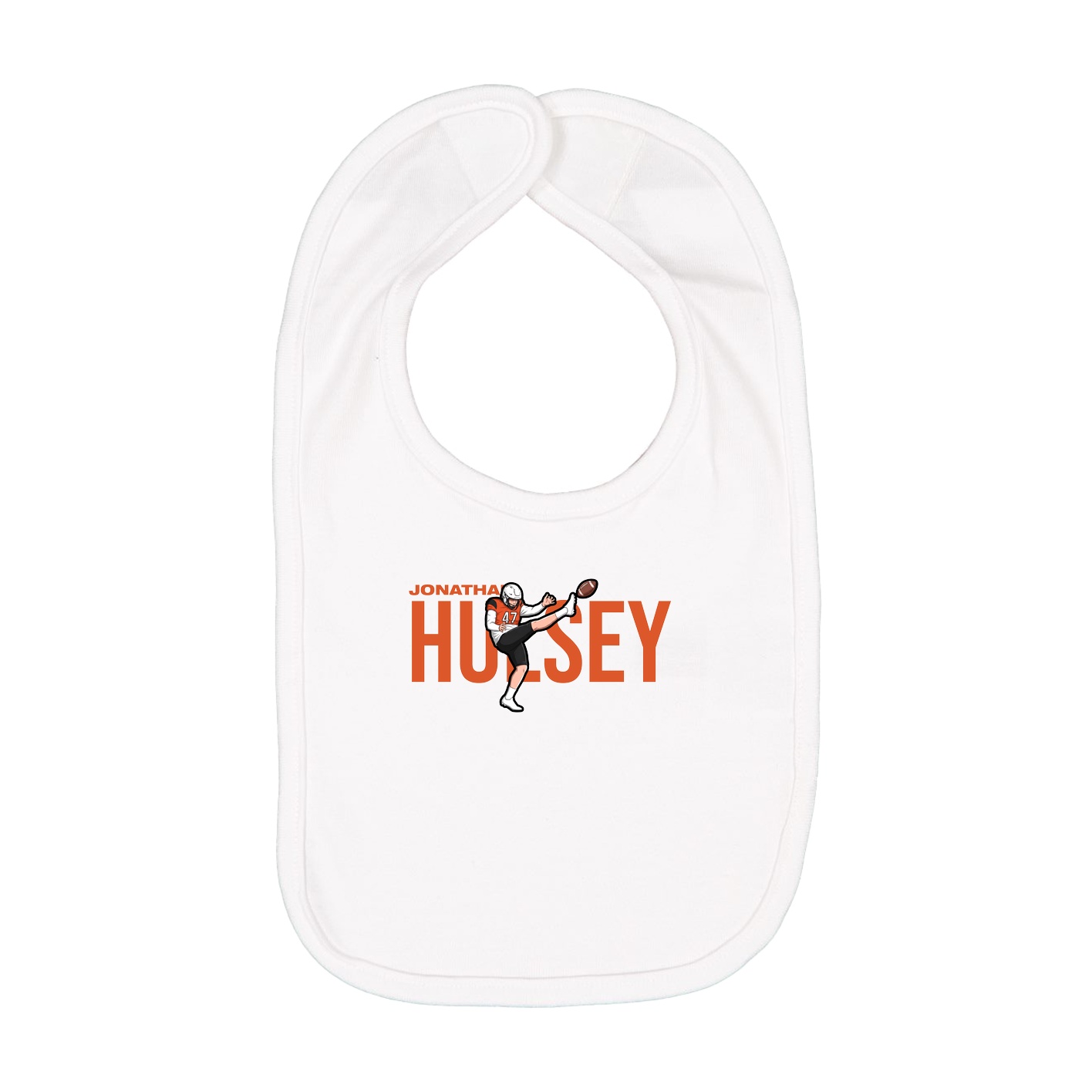 Infant Bib — Player Name in White