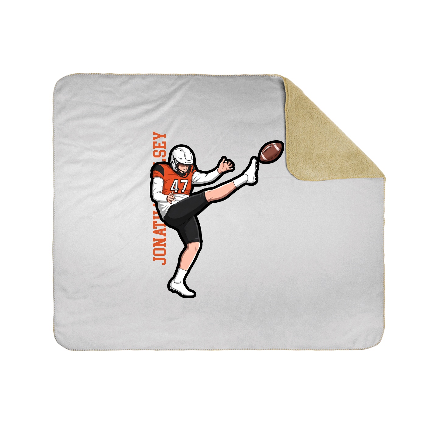 Throw Blanket — Name Vertical in White