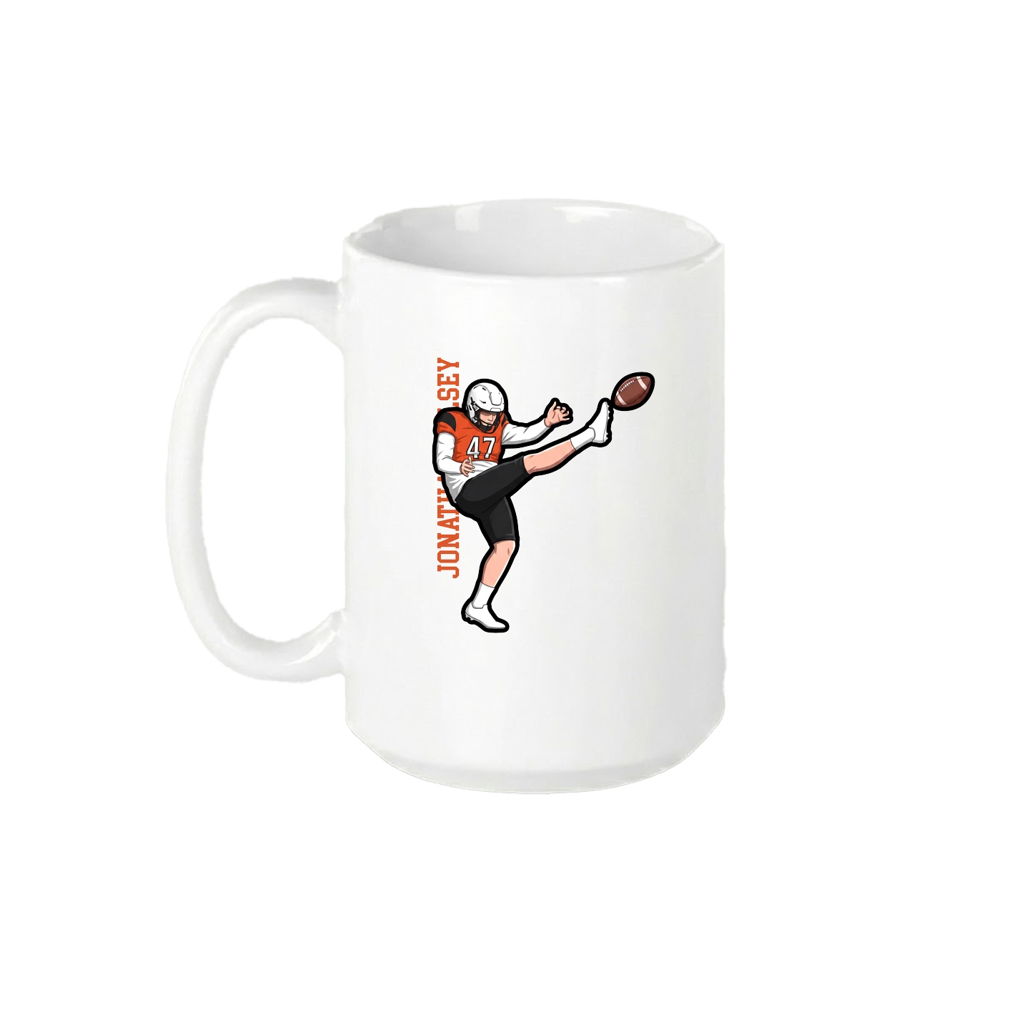 15oz Coffee Mug — Name Vertical in White