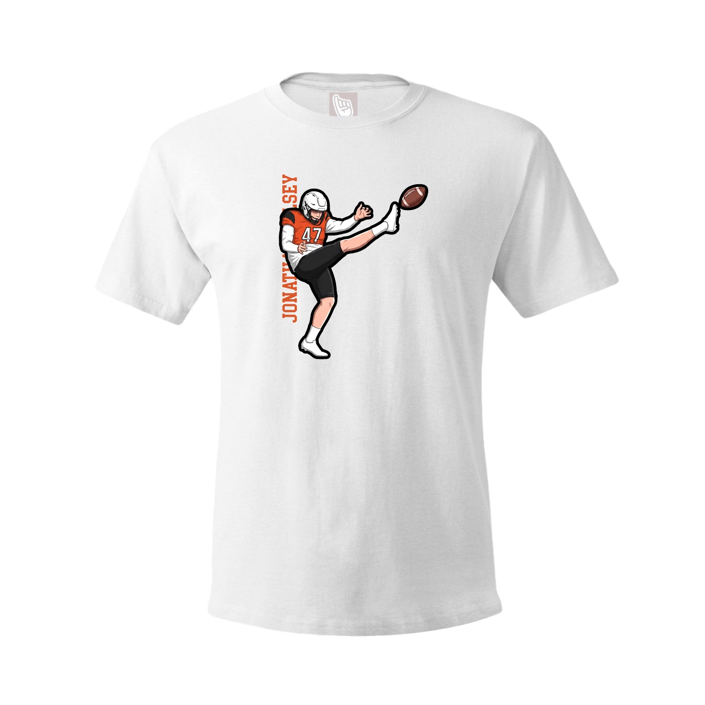 Tee — Name Vertical in White