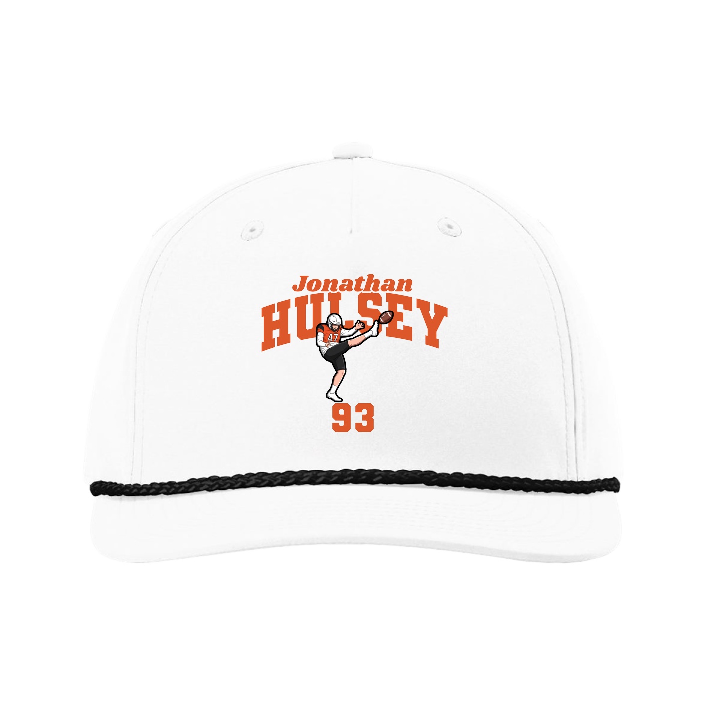 Five-Panel Classic Rope Cap — Signature Arch in White