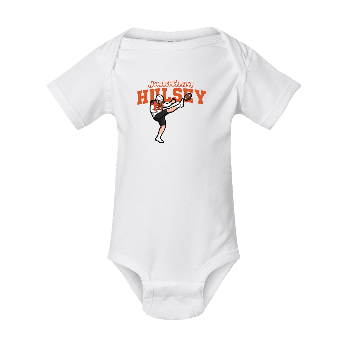 Baby Onesie — Name Arch in White