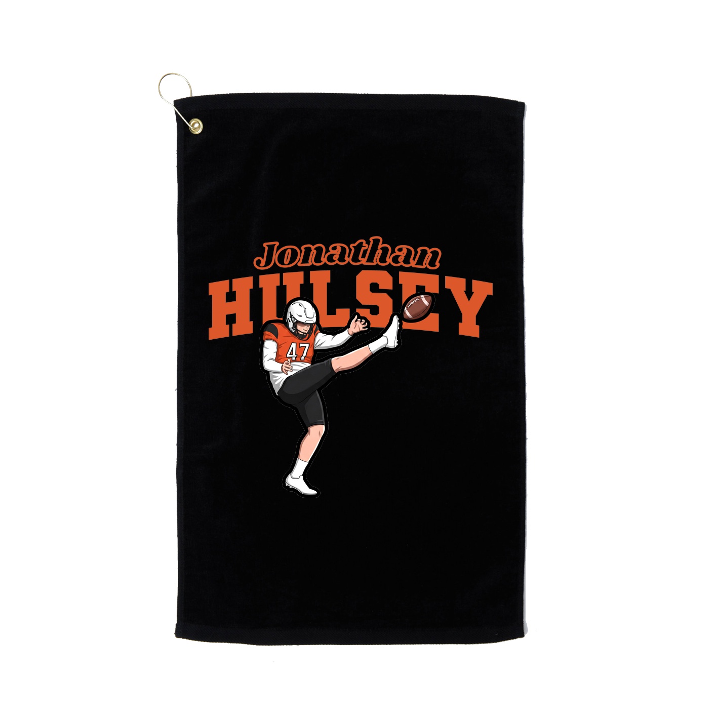 Golf Towel — Name Arch in Black