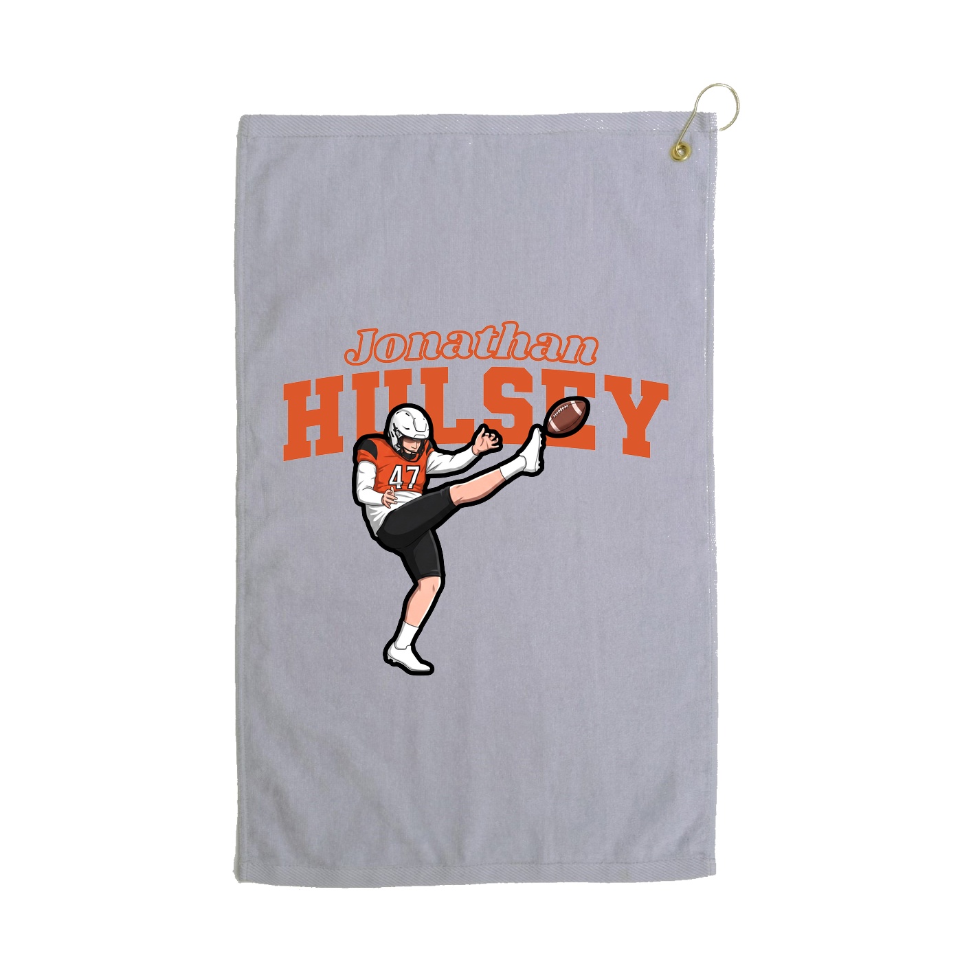 Golf Towel — Name Arch in Grey