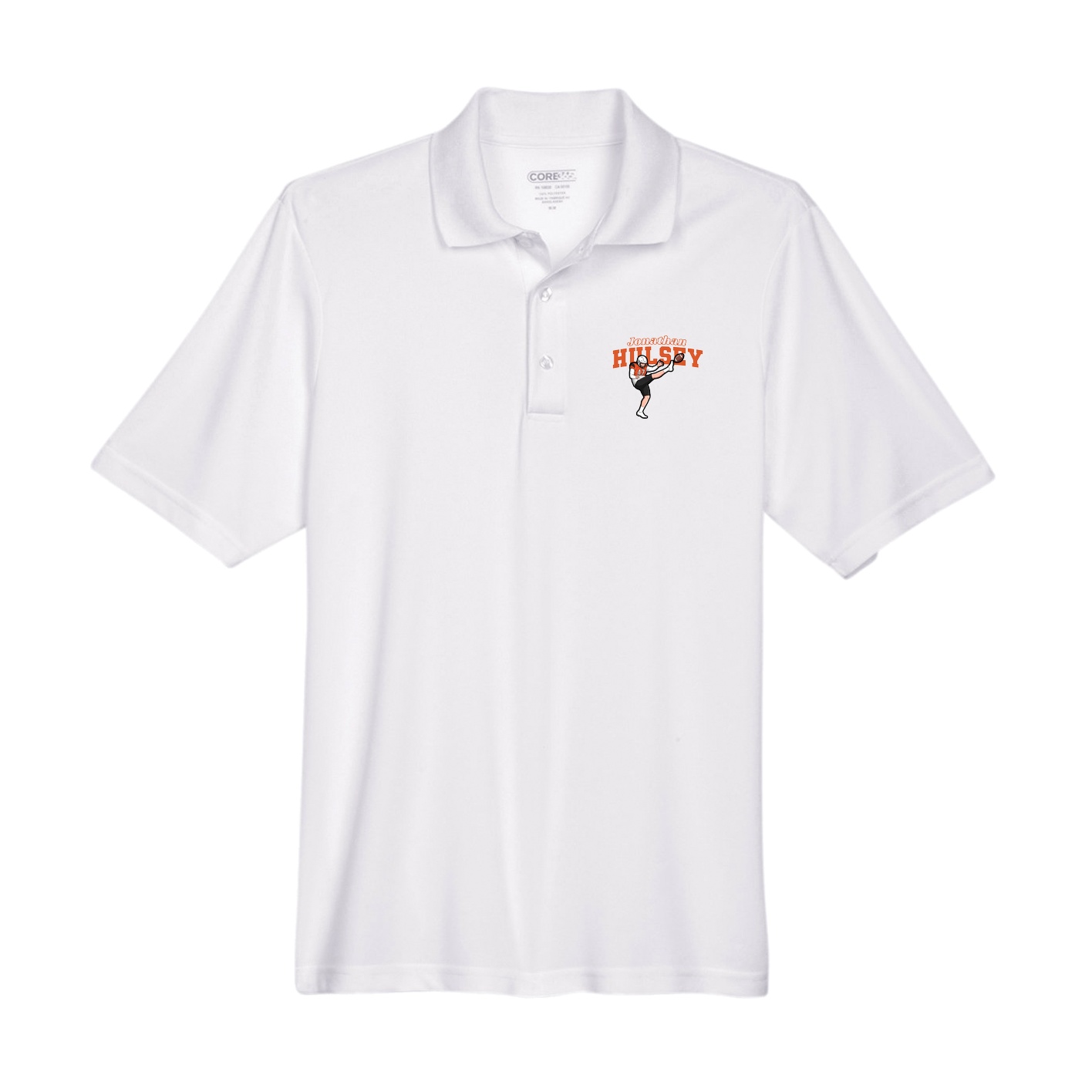 Performance Polo — Name Arch in White