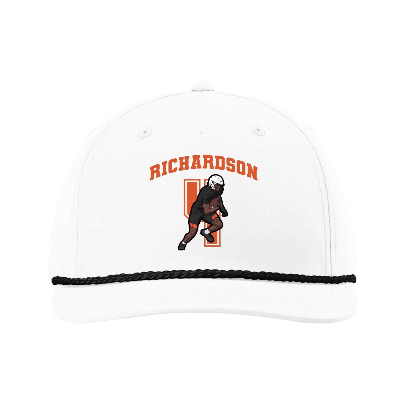 Five-Panel Classic Rope Cap — Number in White