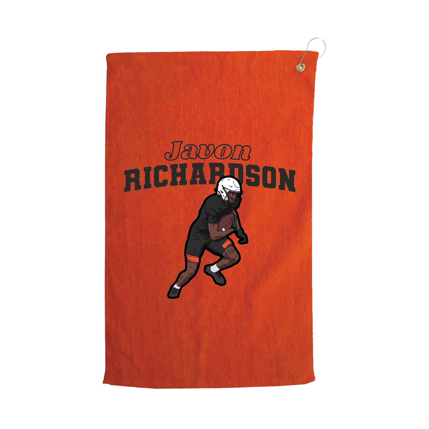Golf Towel — Name Arch in Orange