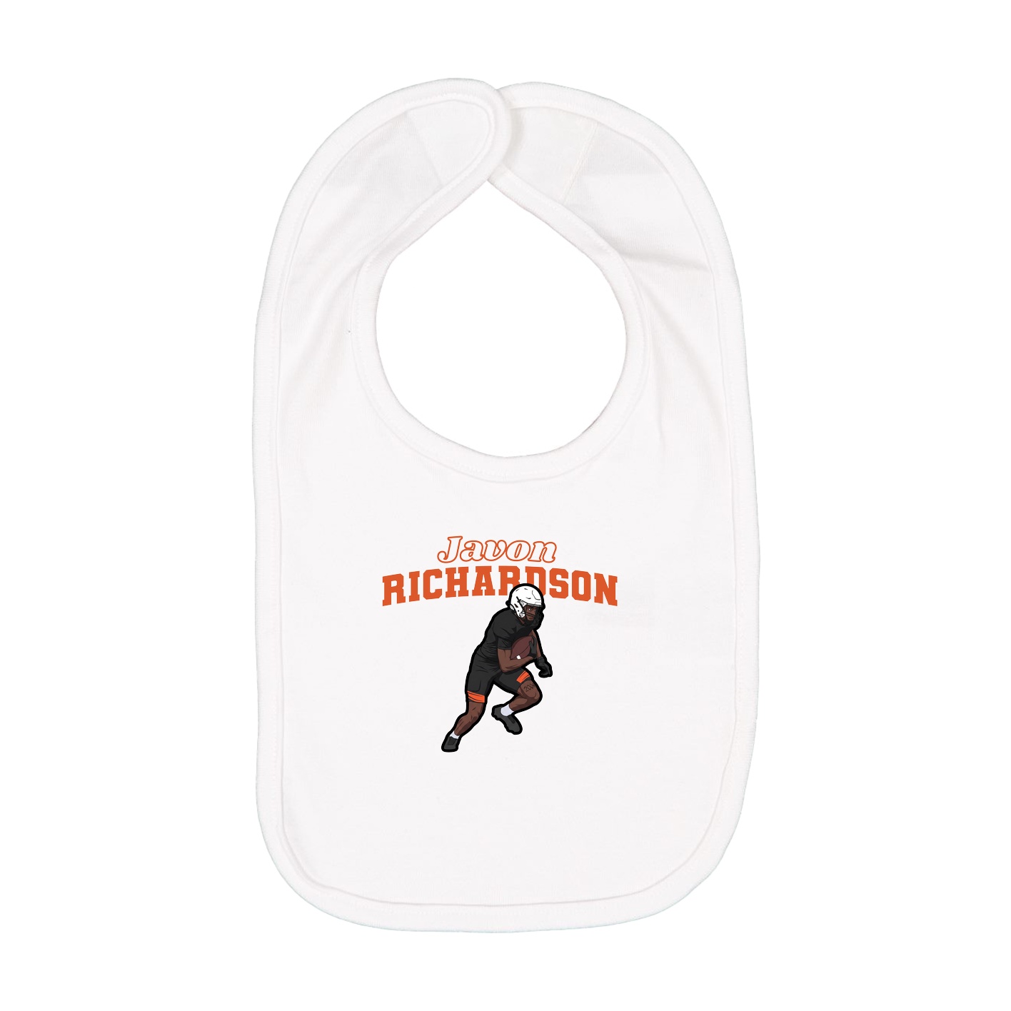 Infant Bib — Name Arch in White