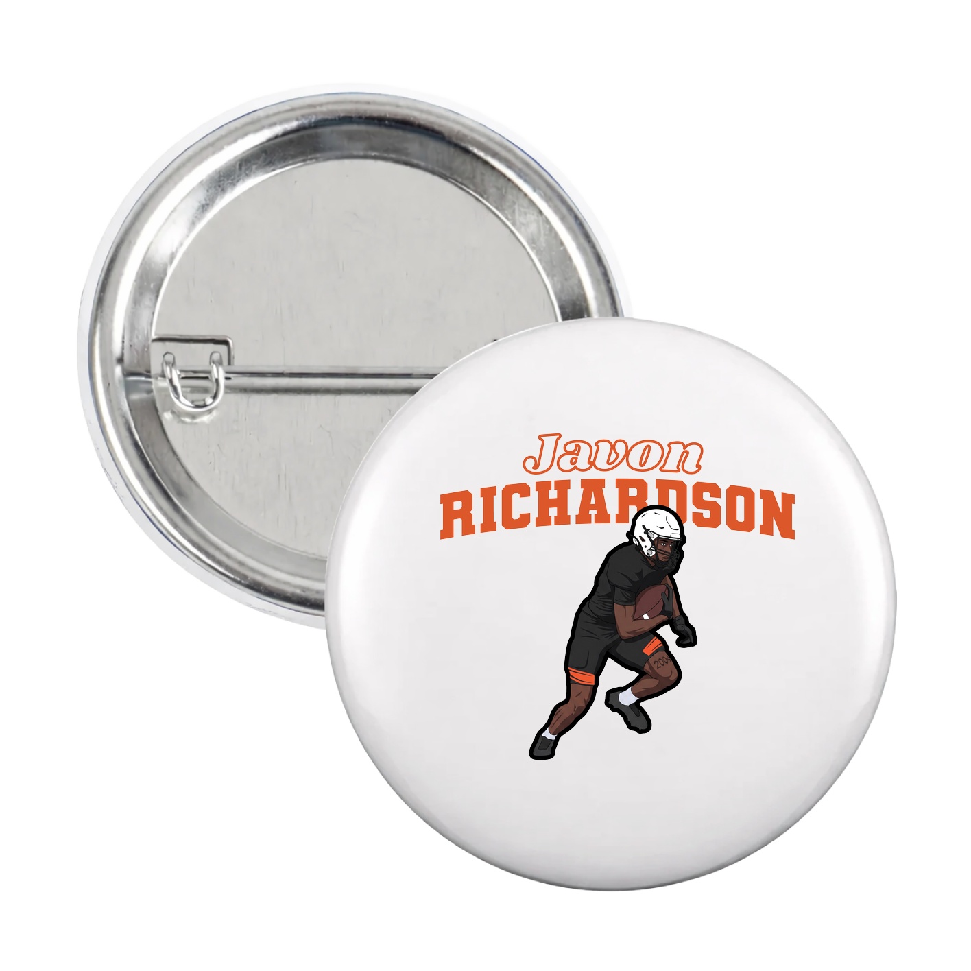 Game Day Button — Name Arch in White