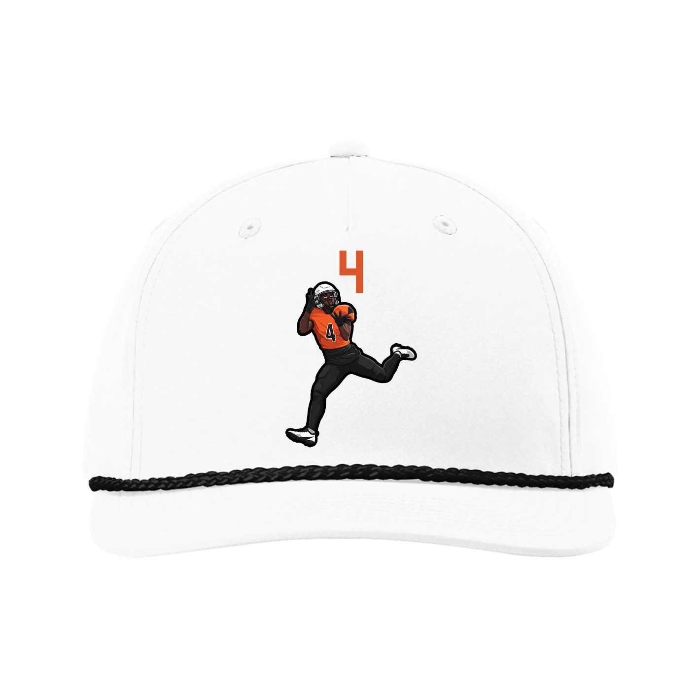 Five-Panel Classic Rope Cap — Number Top in White