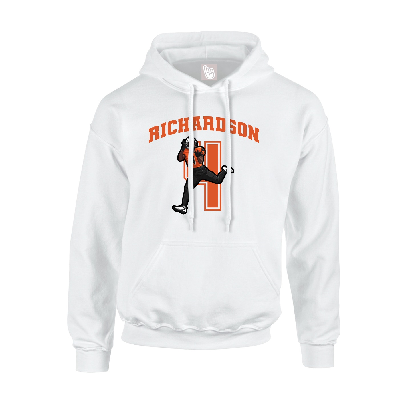 Youth Hoodie — Number in White