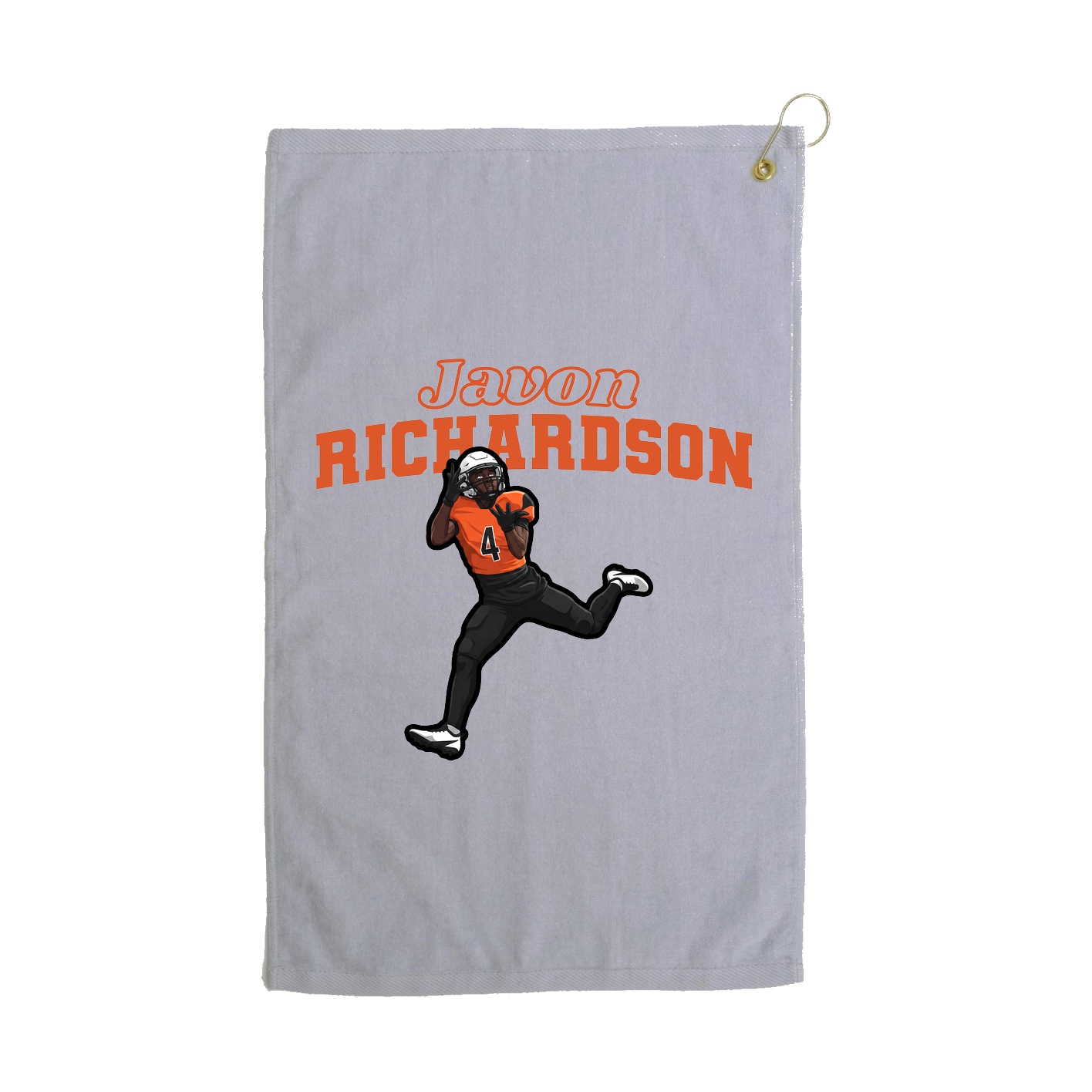 Golf Towel — Name Arch in Grey