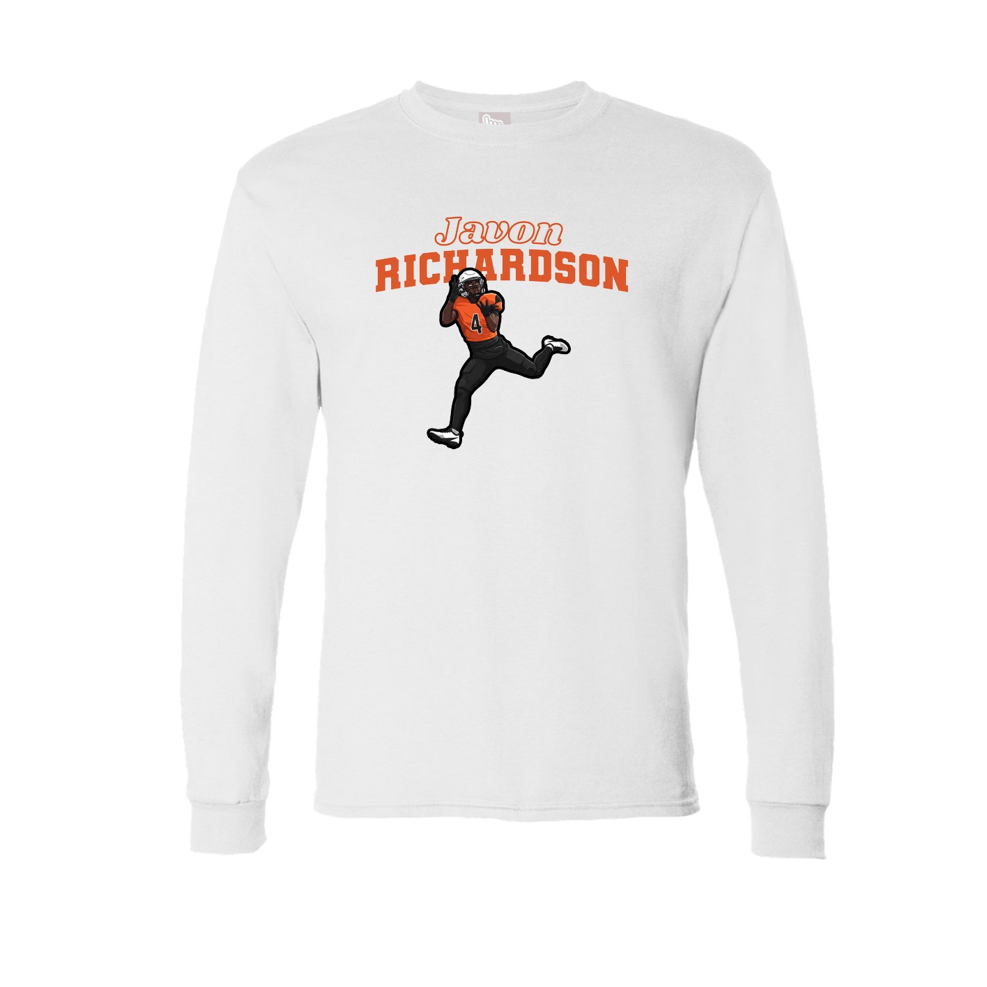 Long Sleeve Tee — Name Arch in White
