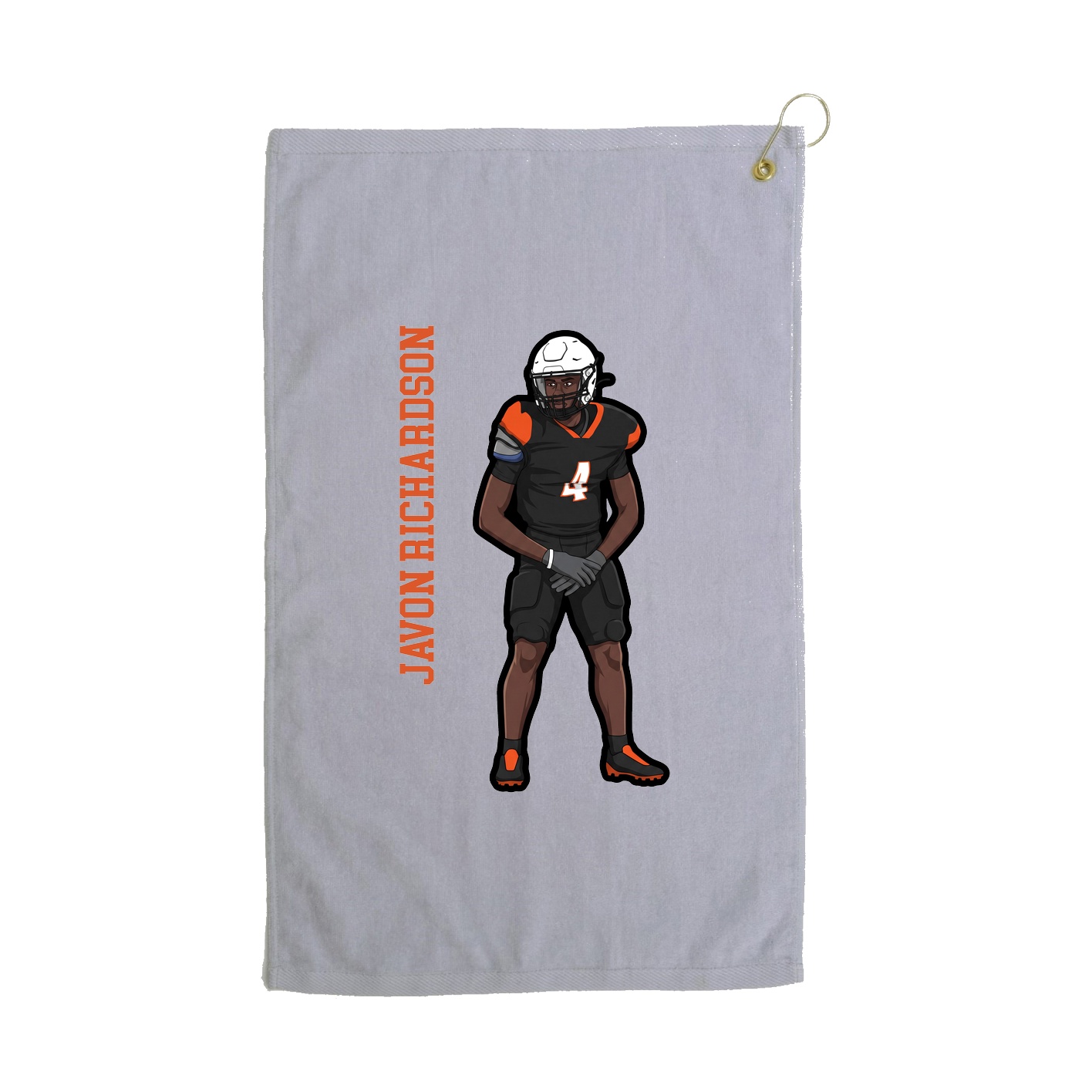 Golf Towel — Name Vertical in Grey