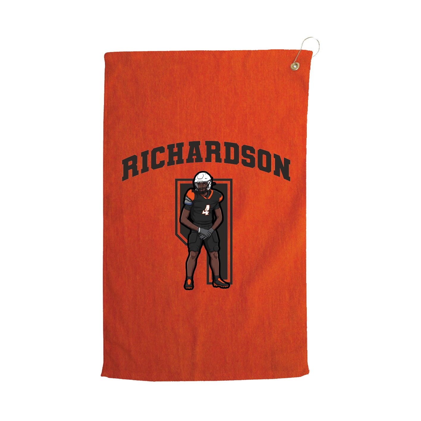 Golf Towel — Number in Orange