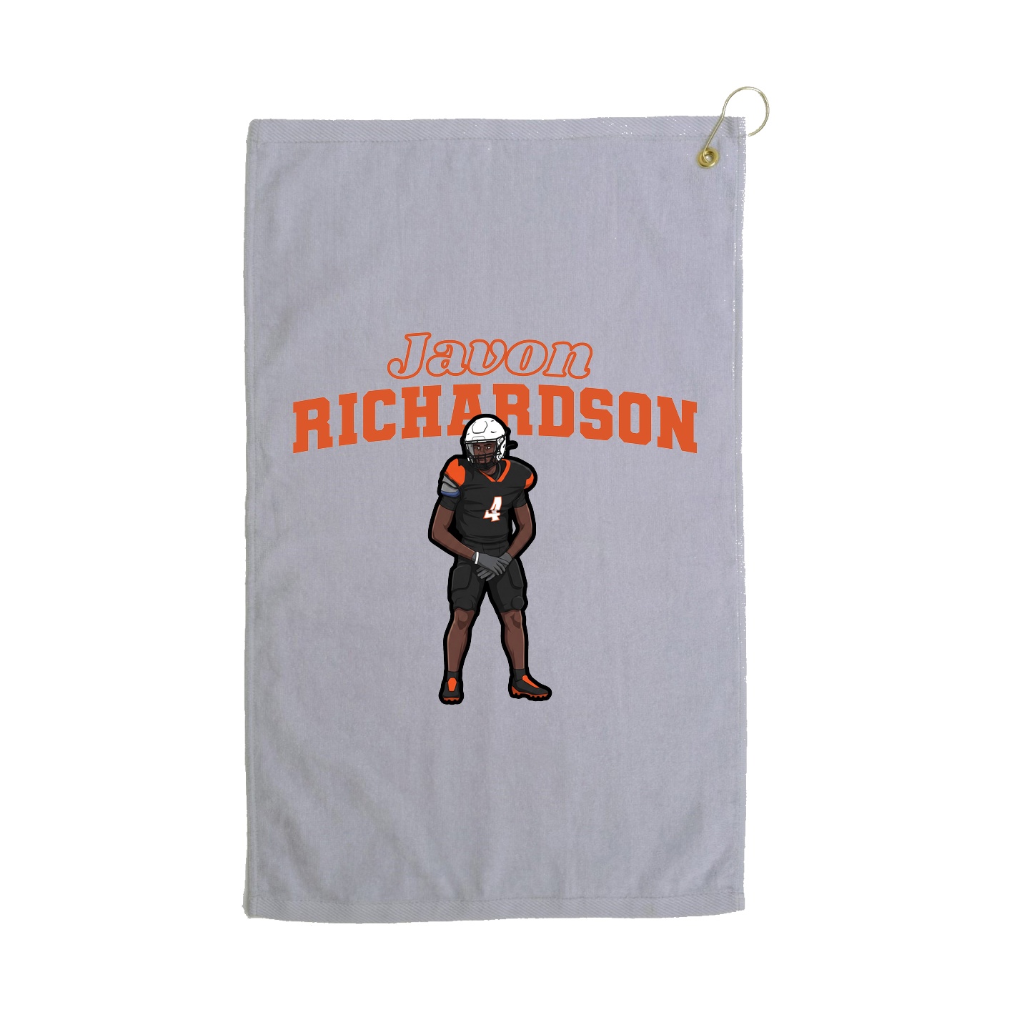 Golf Towel — Name Arch in Grey