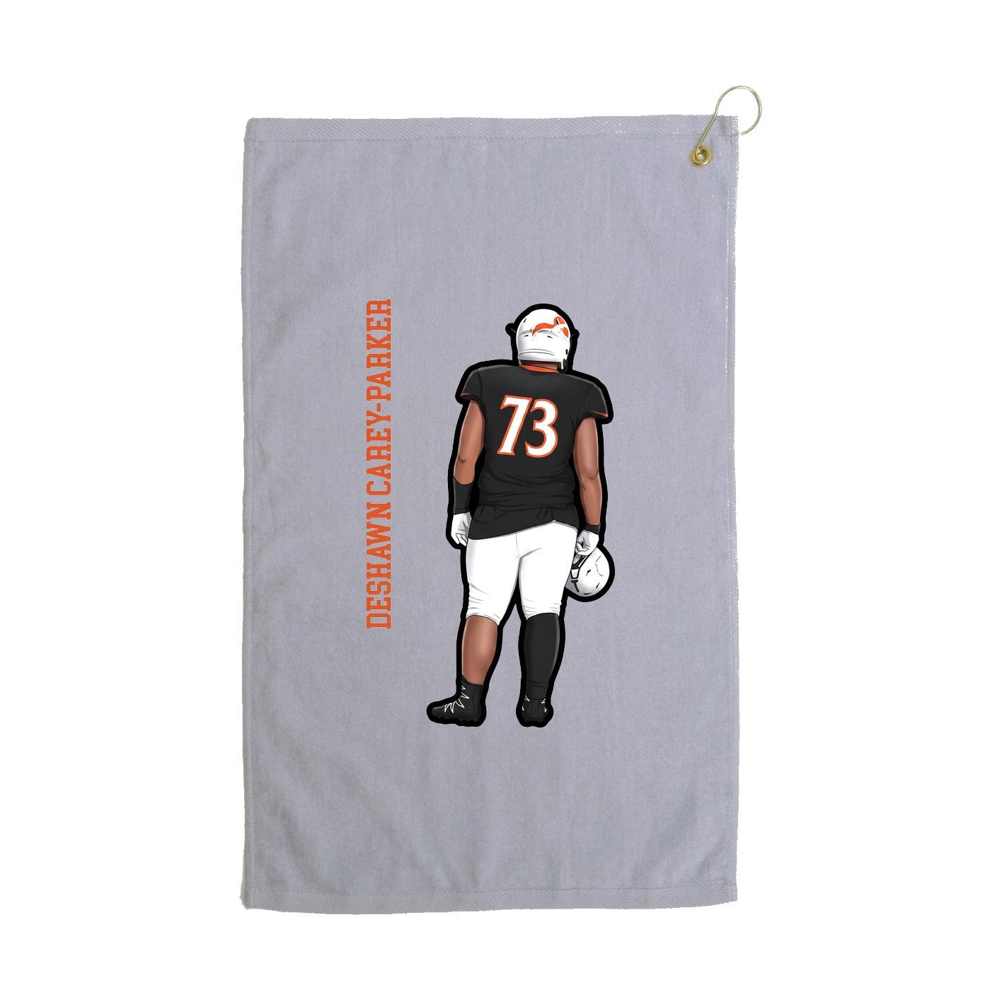Golf Towel — Name Vertical in Grey