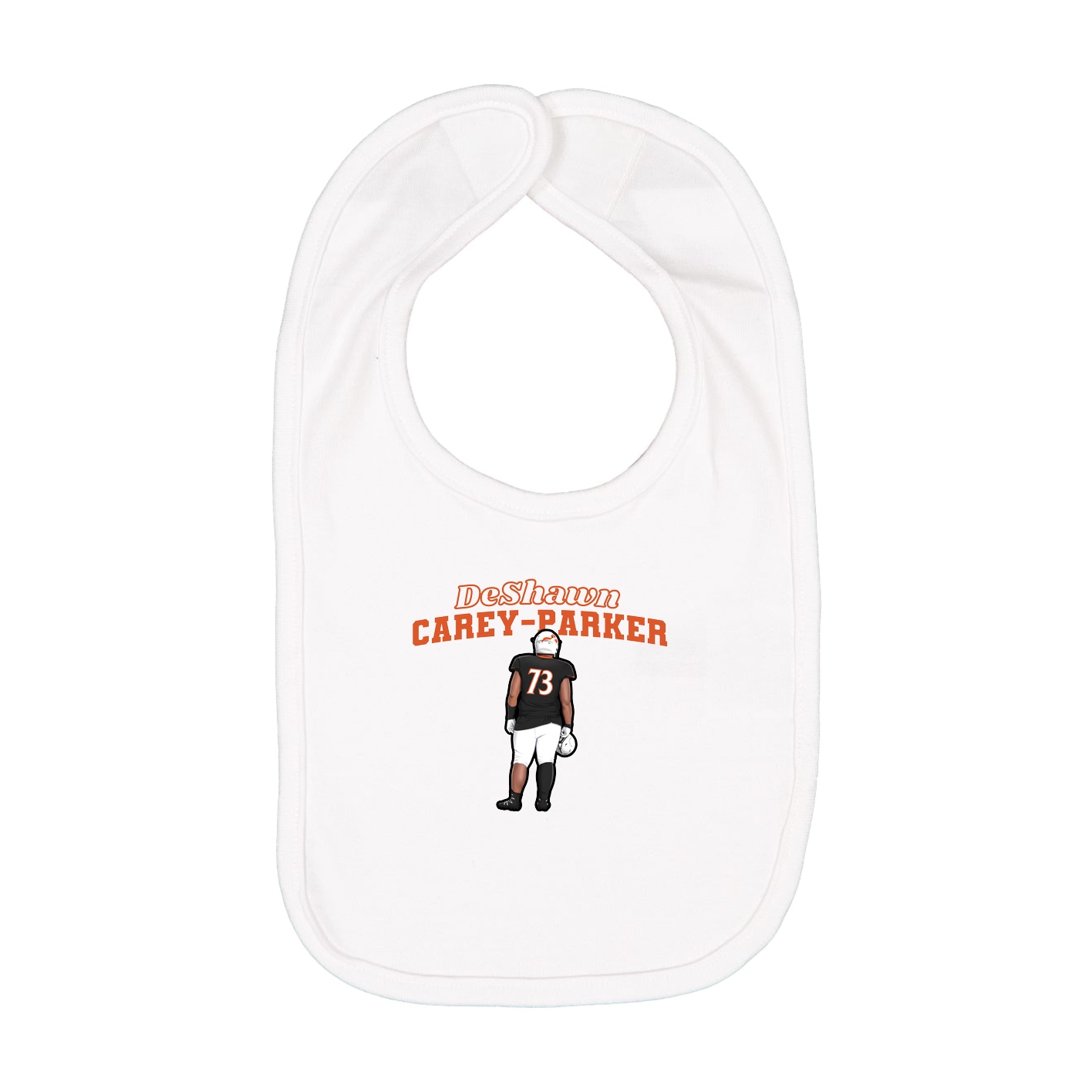 Infant Bib — Name Arch in White