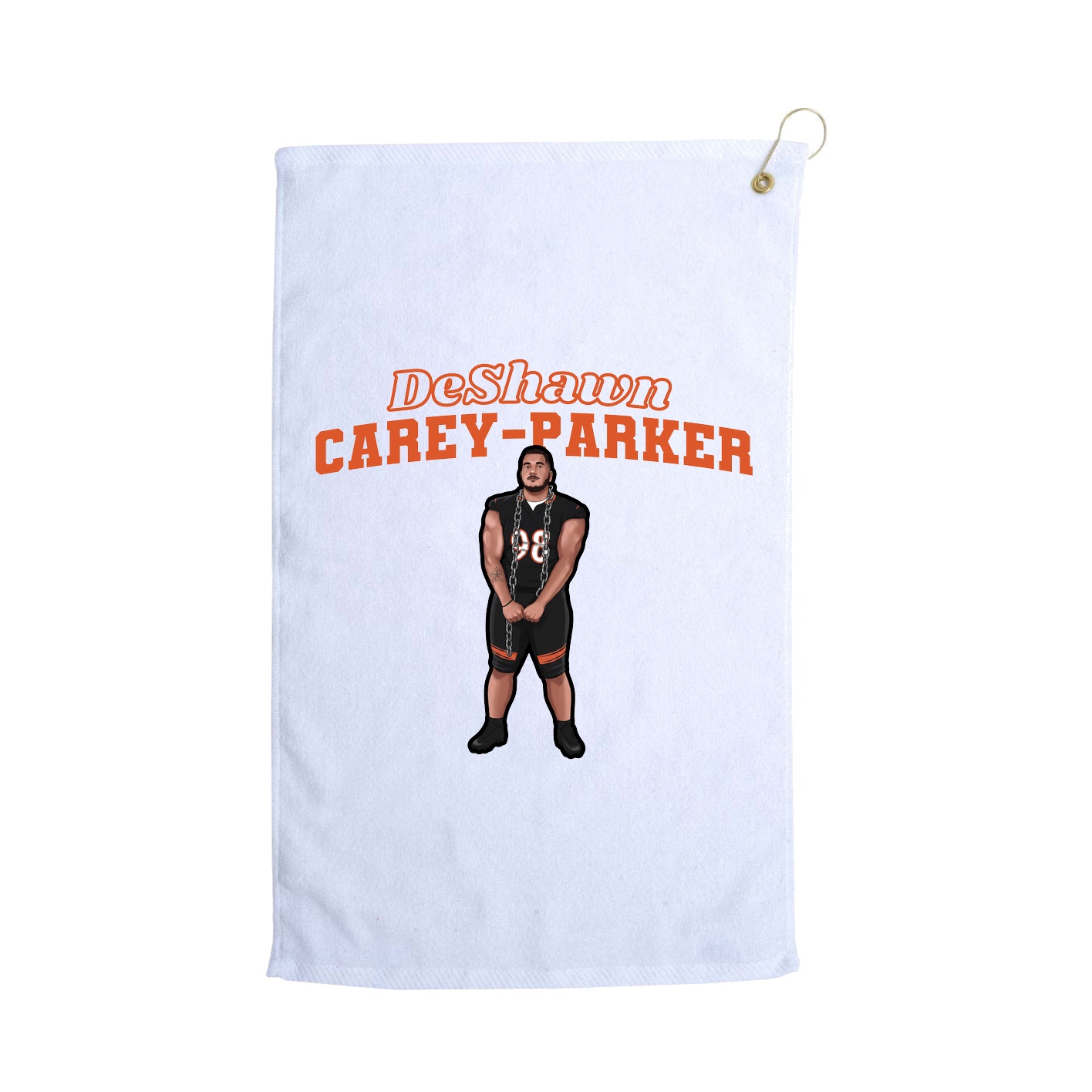 Golf Towel — Name Arch in White