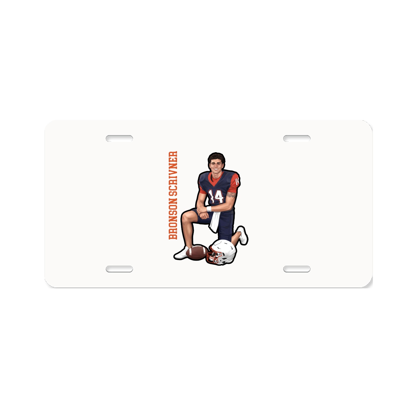 License Plate — Name Vertical in Classic