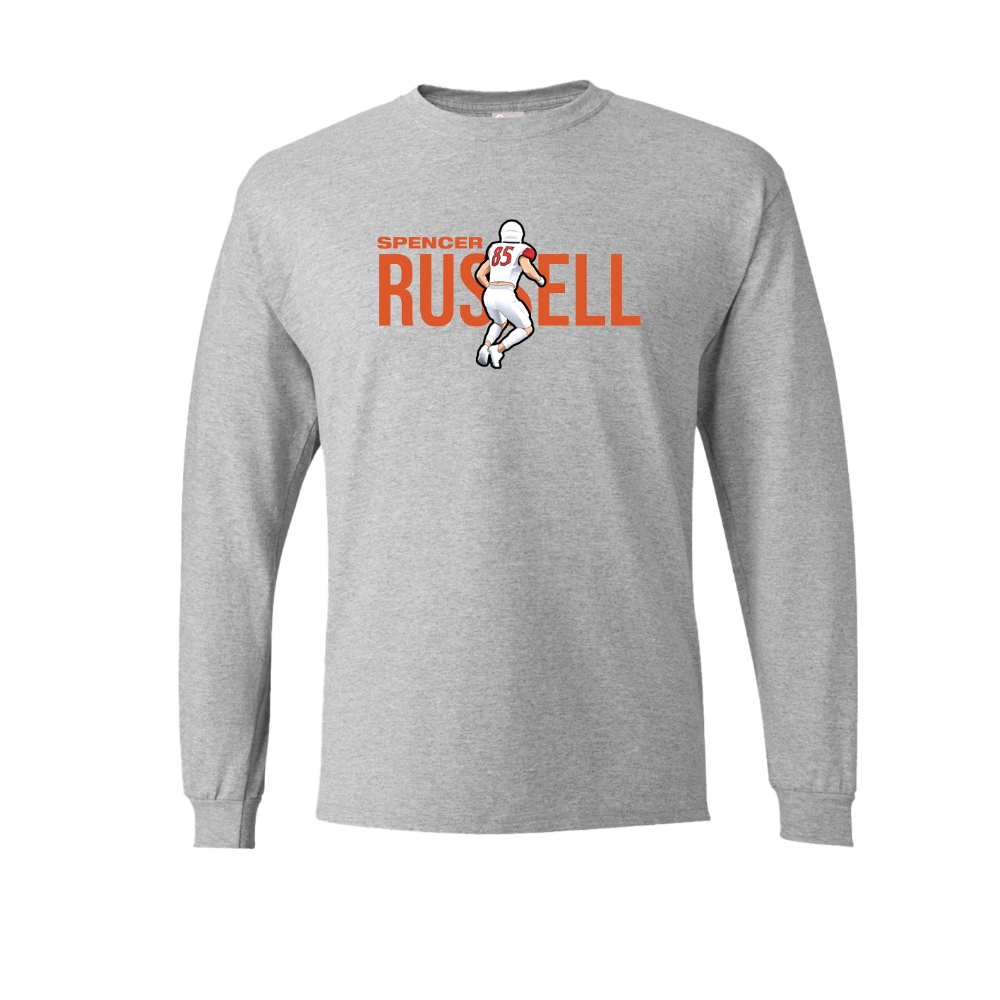 Long Sleeve Tee — Player Name in Grey