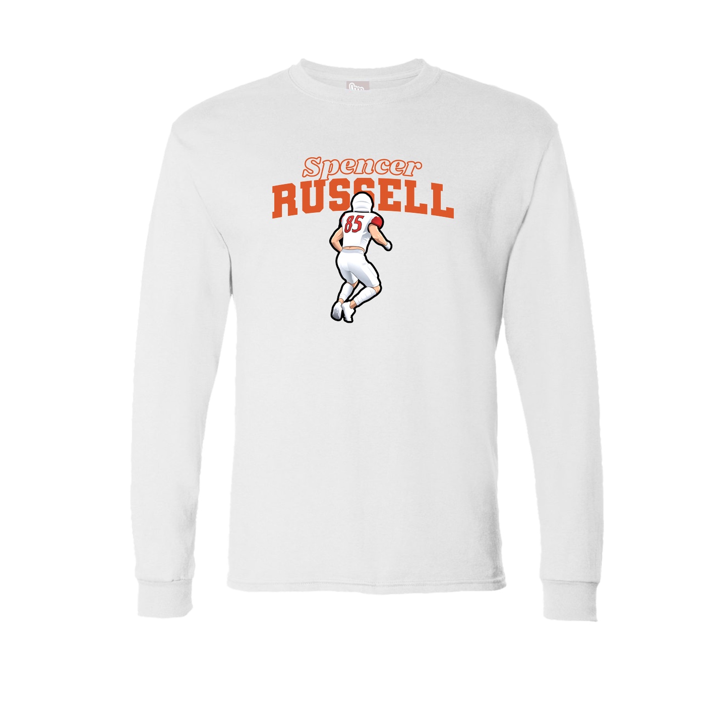 Long Sleeve Tee — Name Arch in White