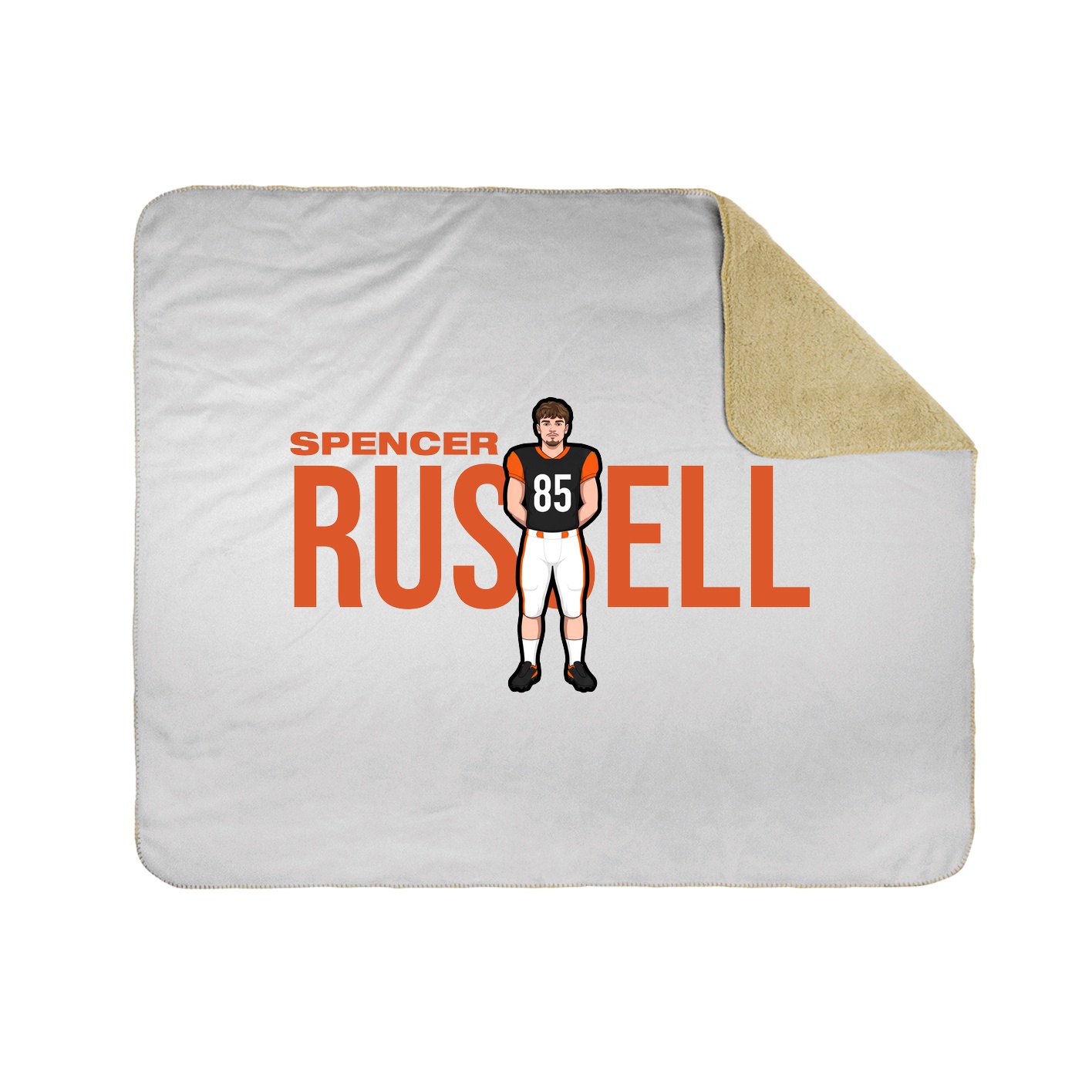 Throw Blanket — Player Name in White