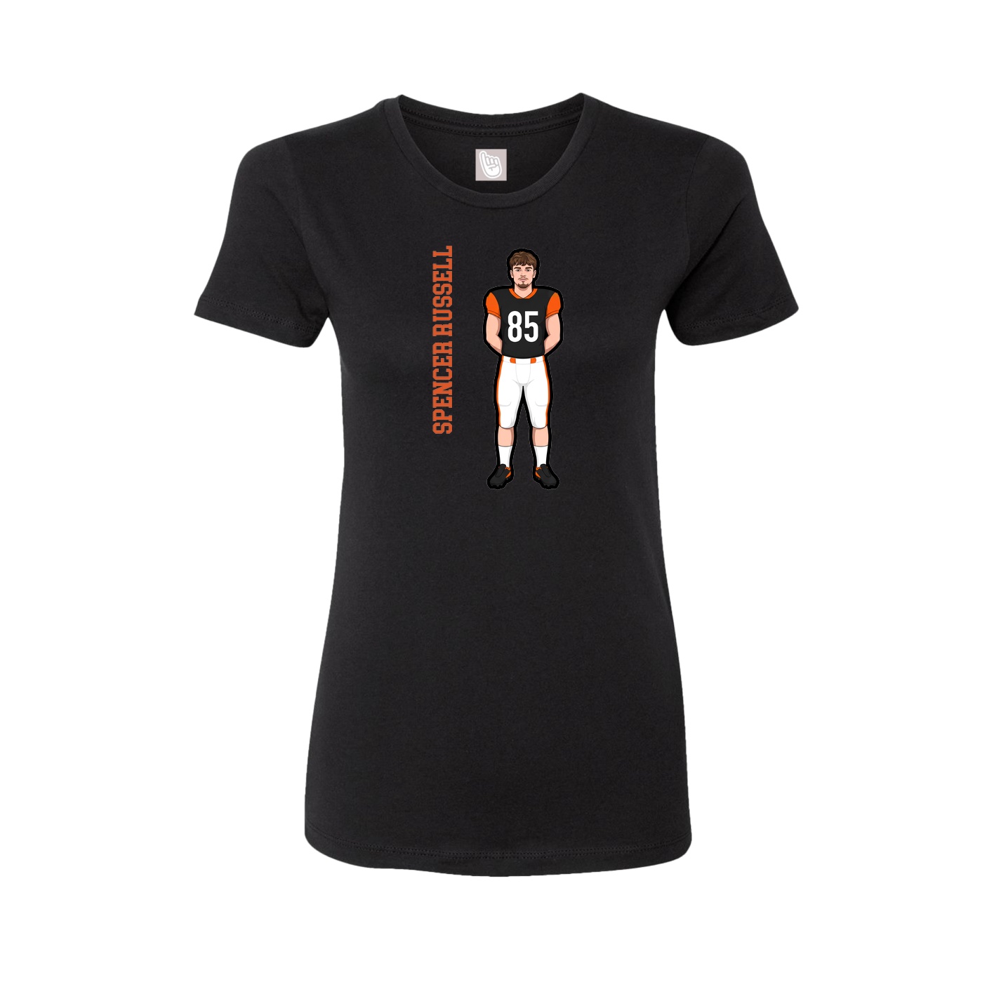 Fitted Women's Tee — Name Vertical in Black