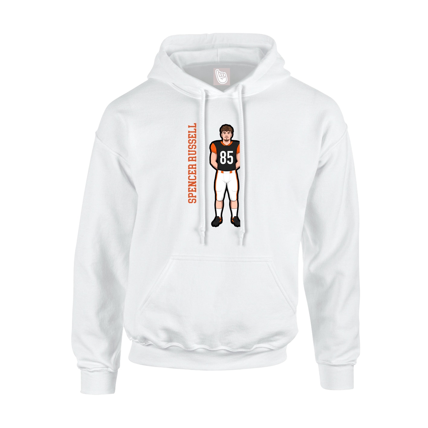Youth Hoodie — Name Vertical in White
