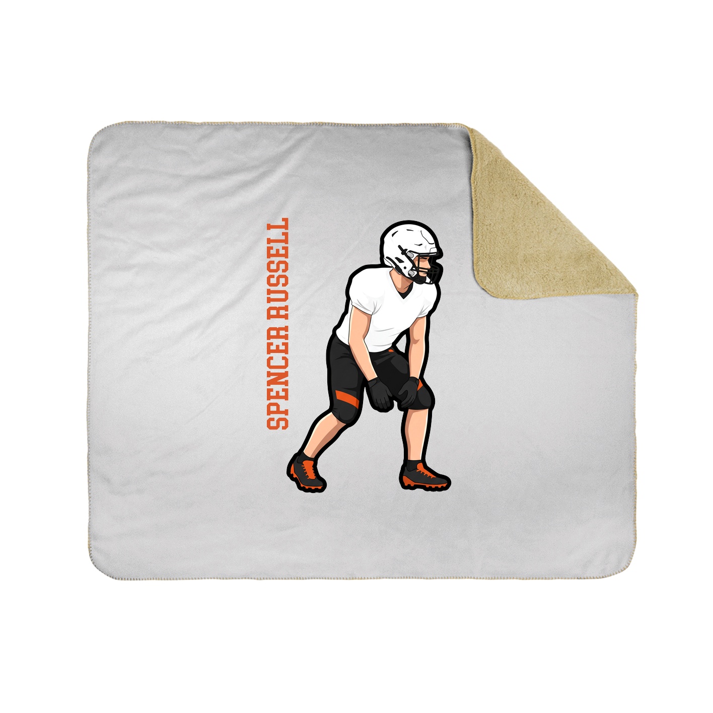 Throw Blanket — Name Vertical in White
