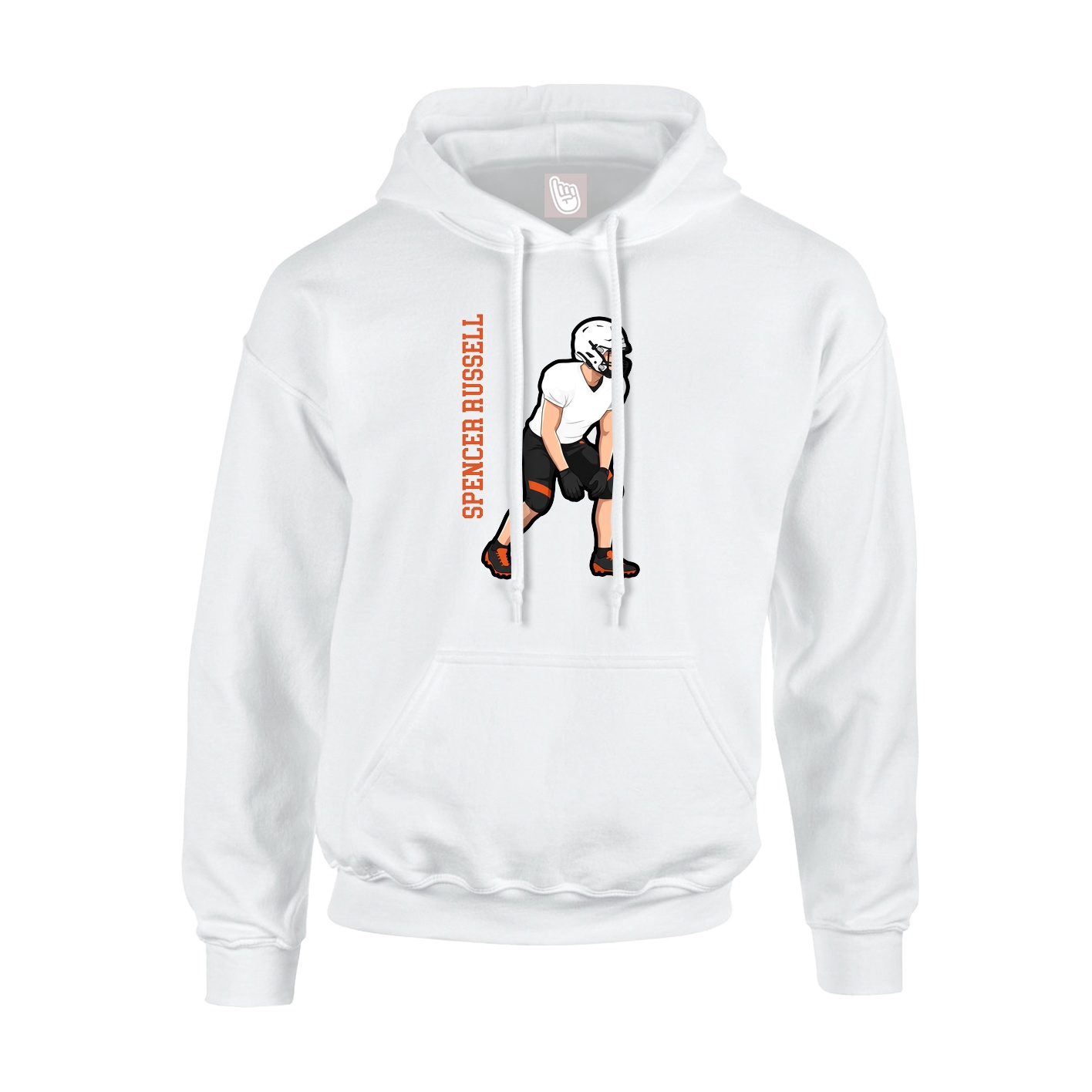 Youth Hoodie — Name Vertical in White