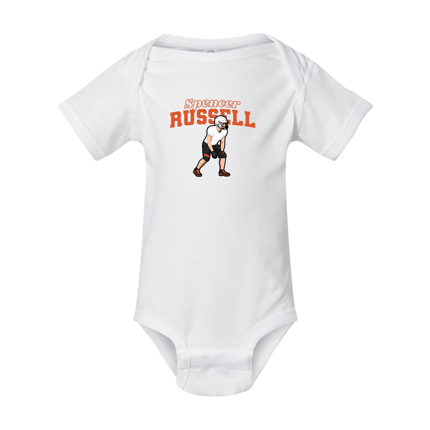 Baby Onesie — Name Arch in White