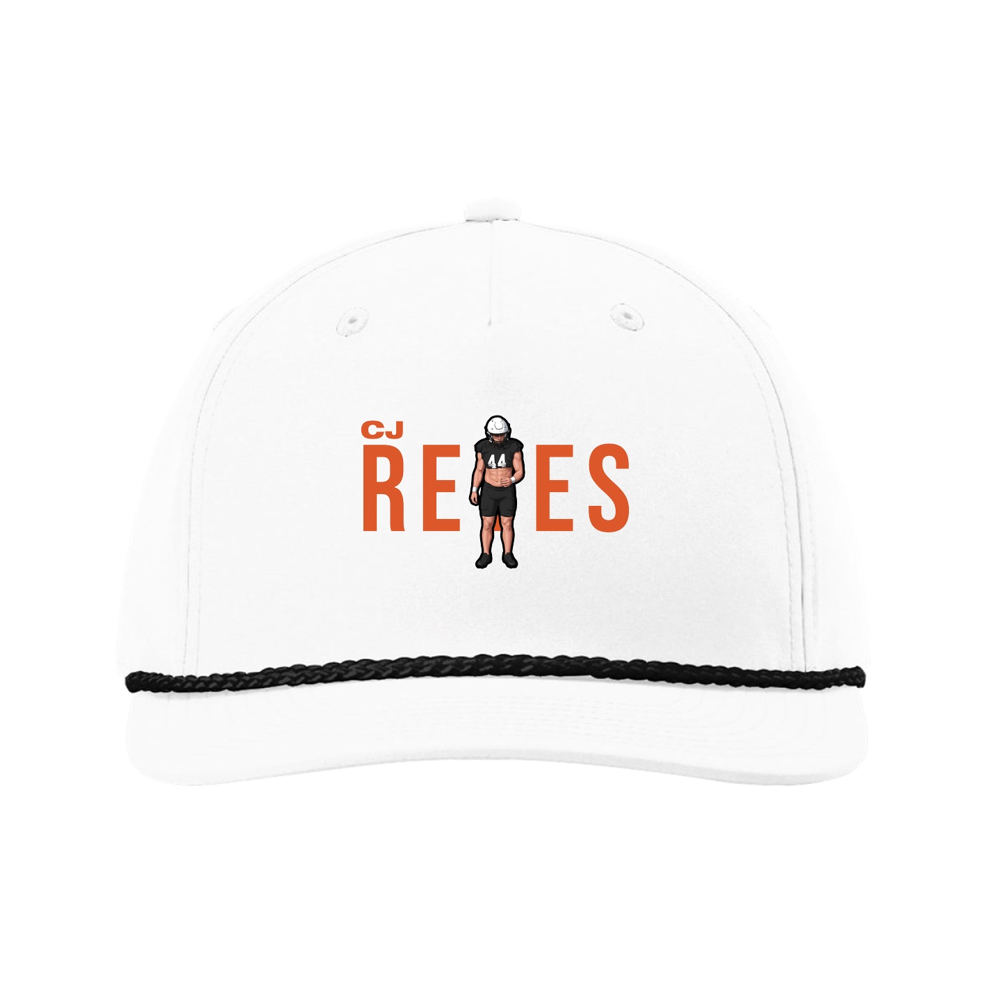 Five-Panel Classic Rope Cap — Player Name in White