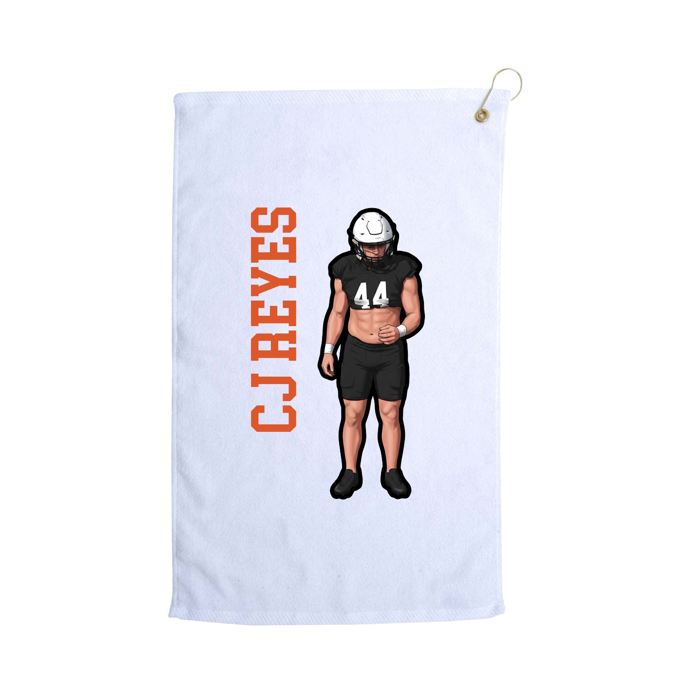 Golf Towel — Name Vertical in White
