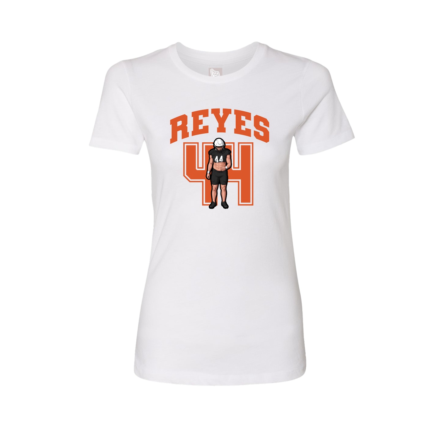 Fitted Women's Tee — Number in White