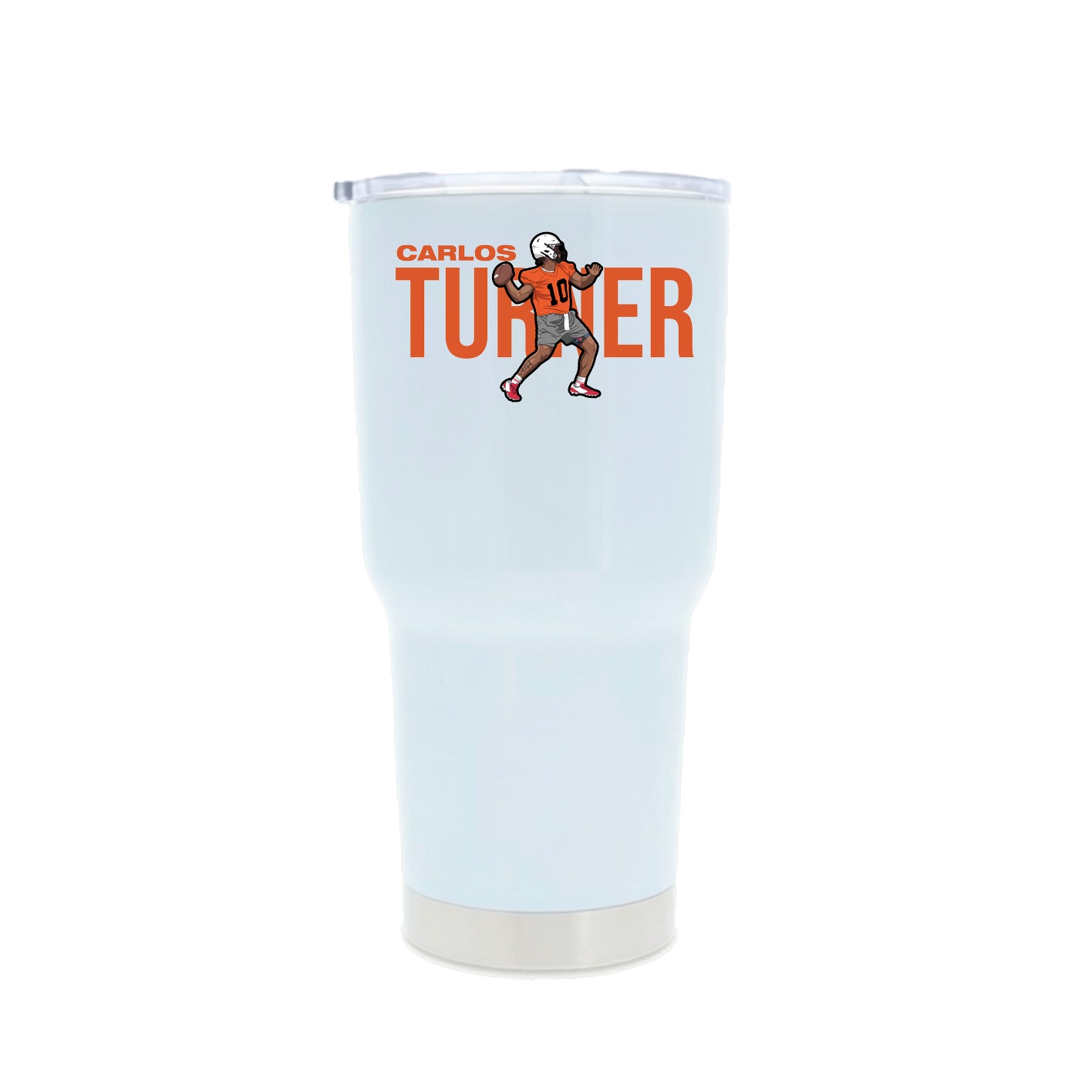 30oz Stainless Steel Tumbler — Player Name in White