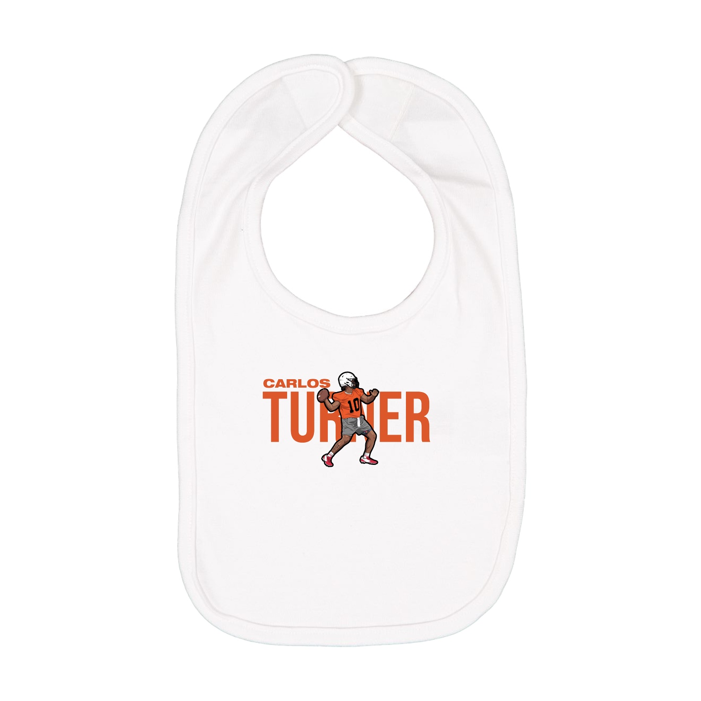 Infant Bib — Player Name in White