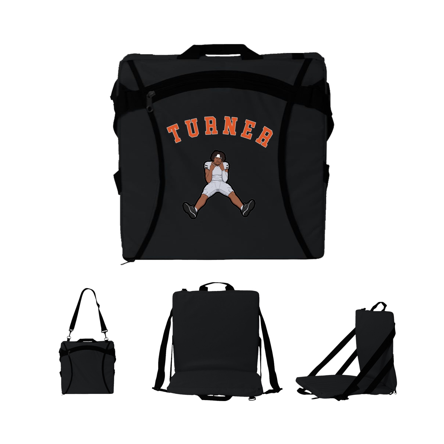 Folding Stadium Seat — Shirsey Arch in Black