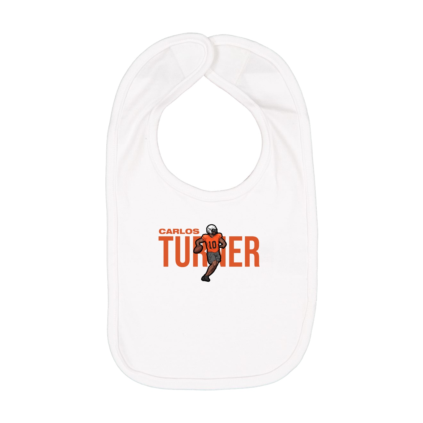 Infant Bib — Player Name in White