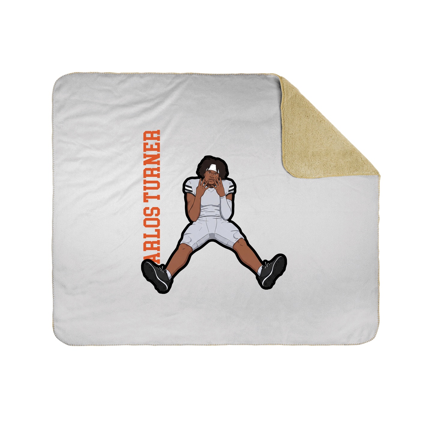 Throw Blanket — Name Vertical in White
